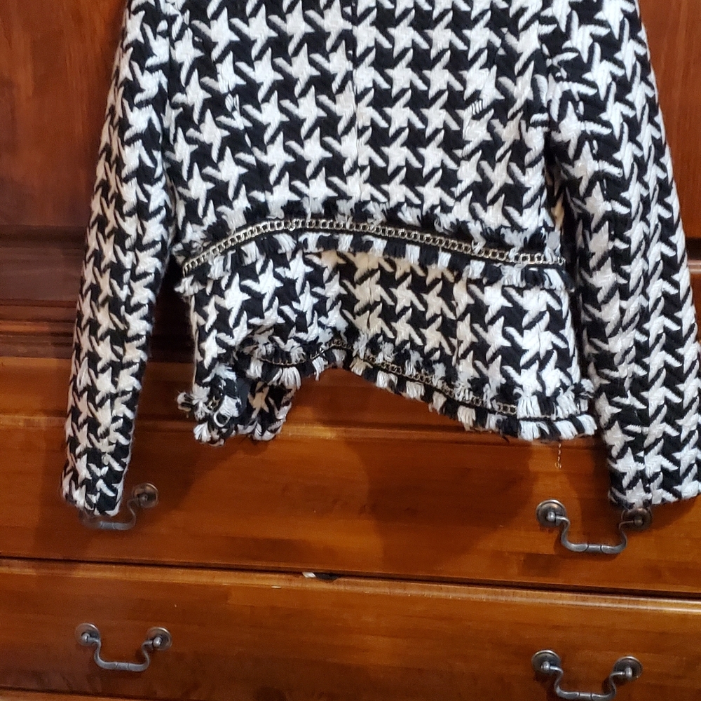 New tweed houndstooth open blazer - Picture 3 of 5